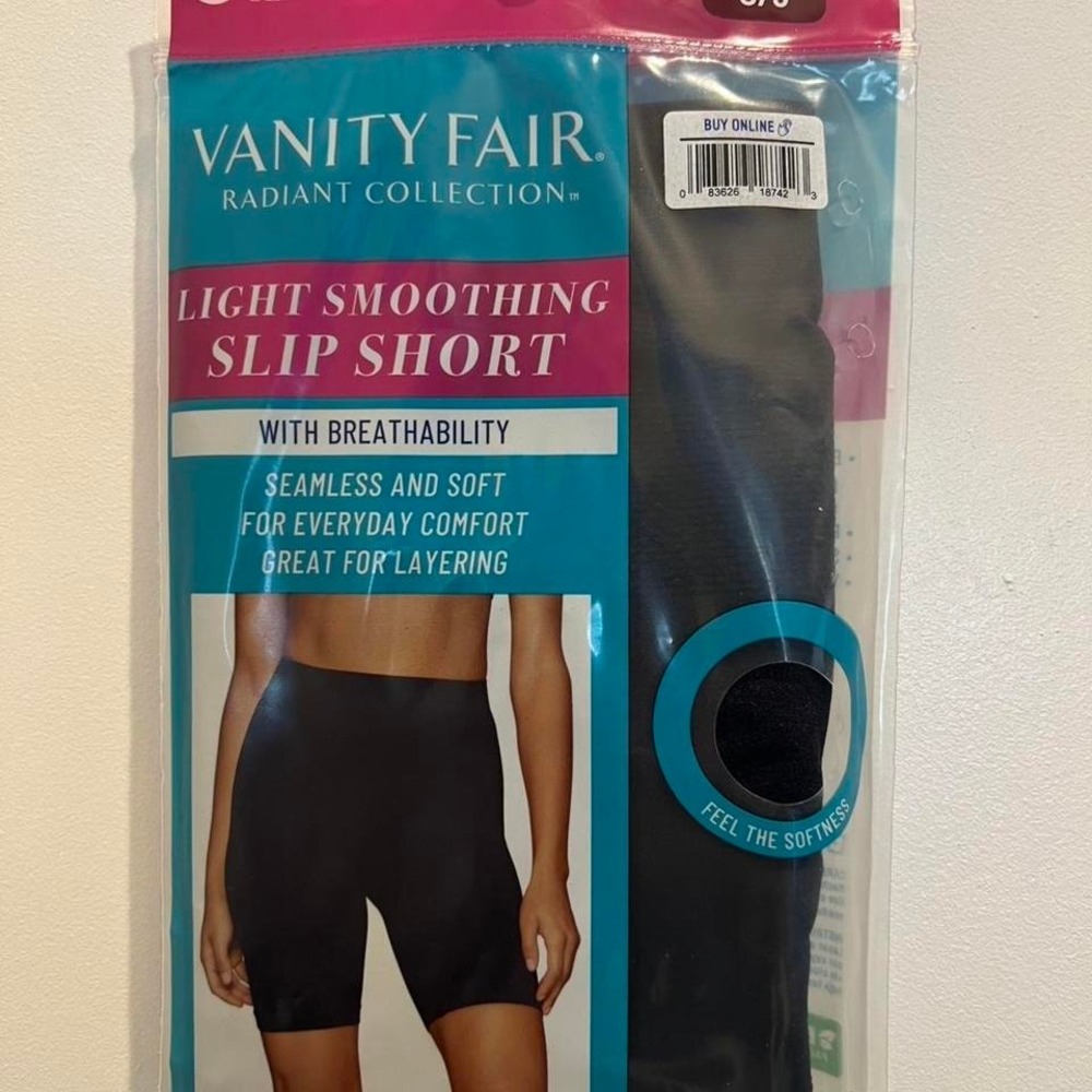 Black Vanity Fair light smoothing slip short - Size S/5 #slipshorts